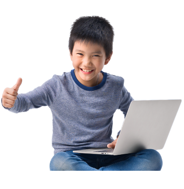 Young coder using laptop during tech class session