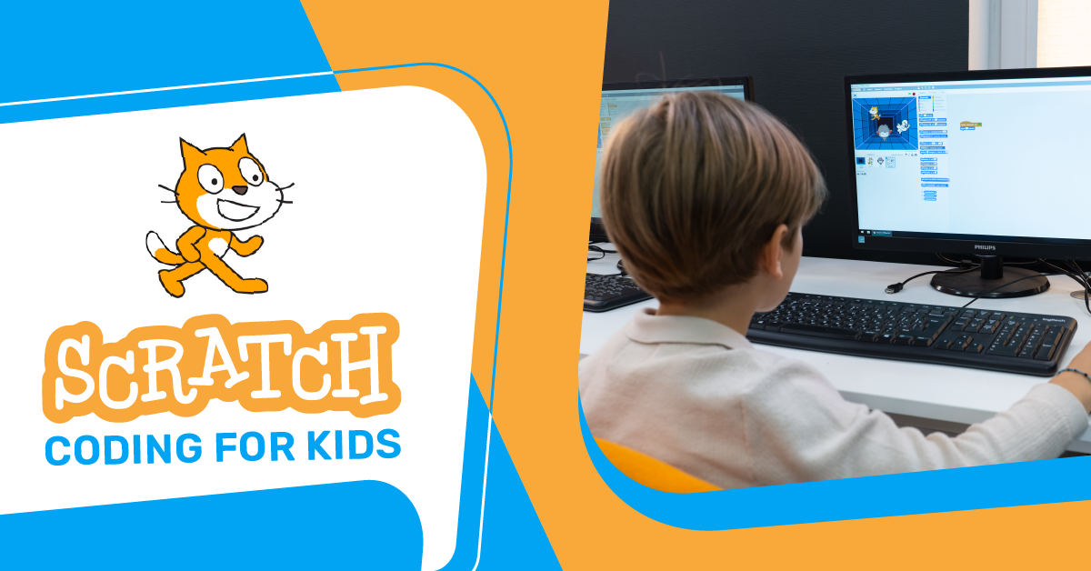 Scratch coding for kids semi-illustrated course banner