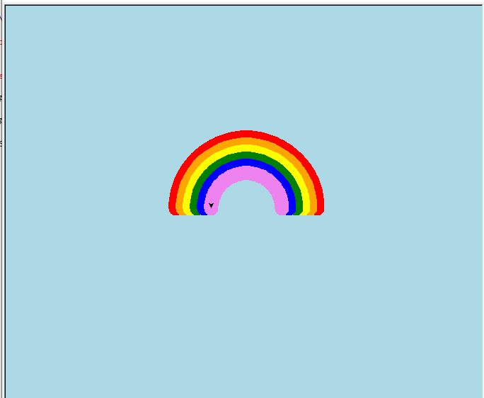 Rainbow created using Python Turtle