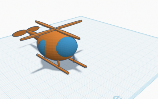 3D Helicopter model created with TinkerCad