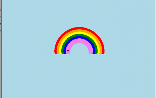 Rainbow created using Python Turtle